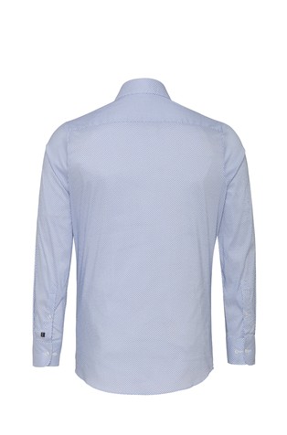 PURE H.TICO FLXBL City slim fit srajca iz bombažne mešanice Modra - Light Blue 2