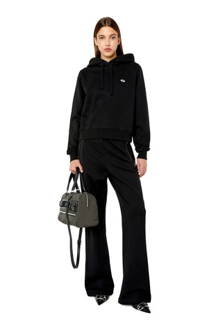 DIESEL Hoodie with oval D patch Black 4