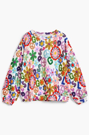 DESIGUAL Pulover s hipijevskim potiskom Večbarvna - Multi 4