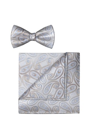 Bow tie and pocket square set
