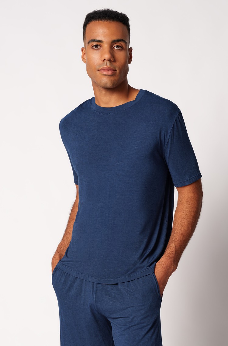 SKINY Cooling Deluxe Night zgornji del pižame s kratkimi rokavi Modra - Blue 