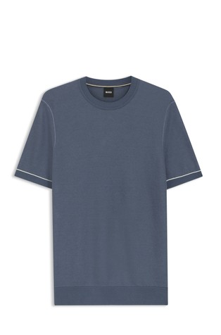 Pletena majica s kratkimi rokavi iz bombažne mešanice