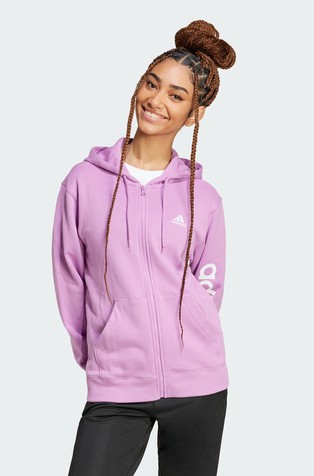 ADIDAS Essentials Linear jopa s kapuco in logotipom Škrlatna - Purple 5