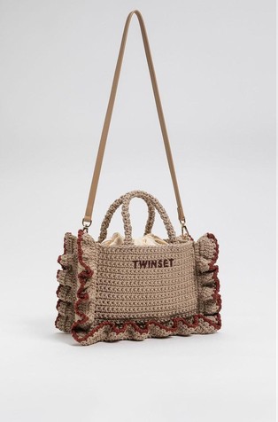 Kvačkana torbica za čez ramo z naborki