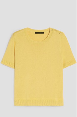 Viscose-blend short-sleeved knit jumper