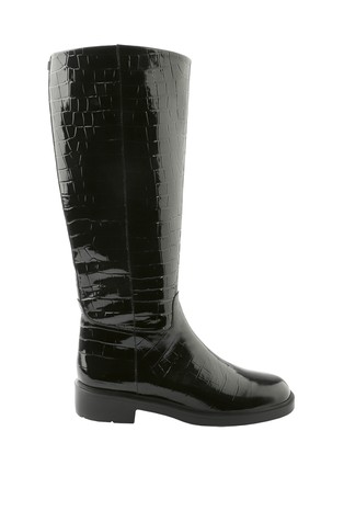 Jeremy usnjeni škornji z imitacijo krokodilje kože