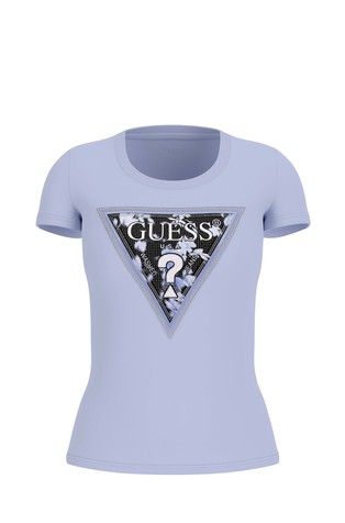 Triangle logo T-shirt with rhinestones