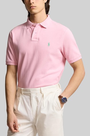 Slim fit bombažna polo majica