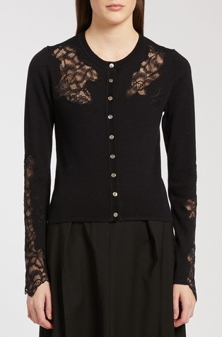 Pletena jopa s čipkastimi vstavki