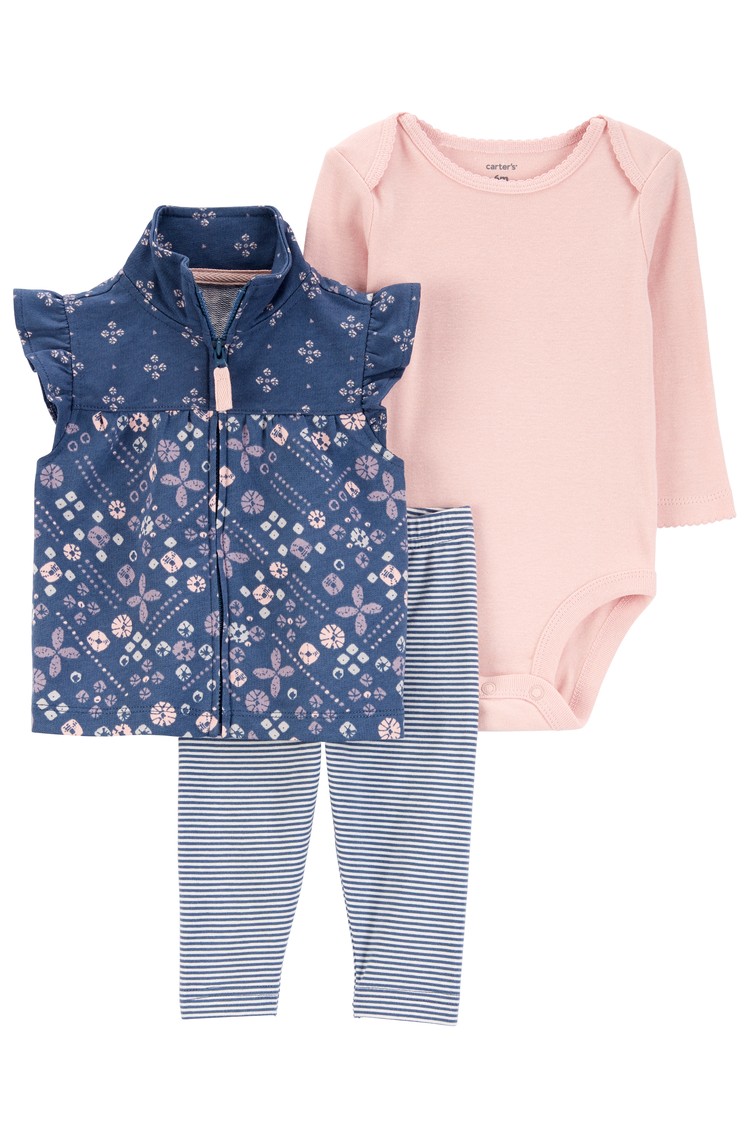CARTER'S 3-Pack Leggings, Bodysuit &amp; Vest Multi 
