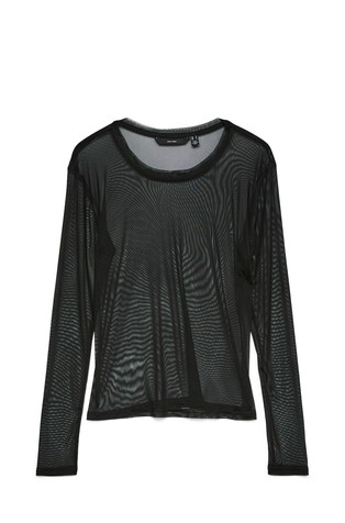 VMLOVA mrežasta majica z dolgimi rokavi