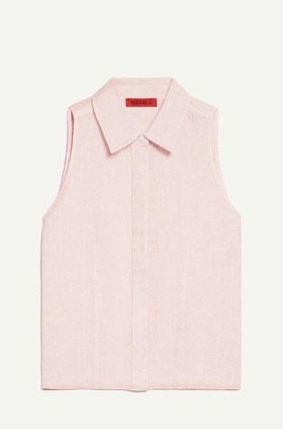 Sleeveless linen top