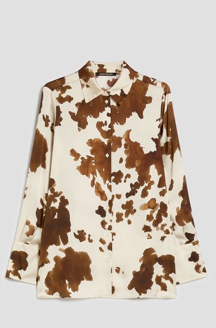 Regular satin patterned shirt