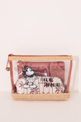 Pack of 3 Mickey Mouse print toiletry bags