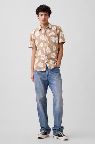 Stretch Poplin Shirt in Standard Fit