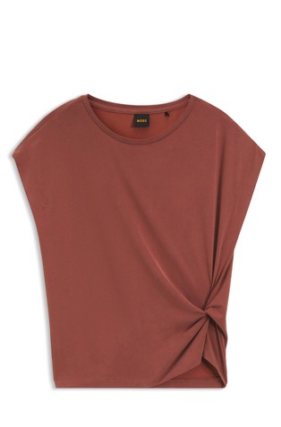 Jersey T-shirt with side twist detail
