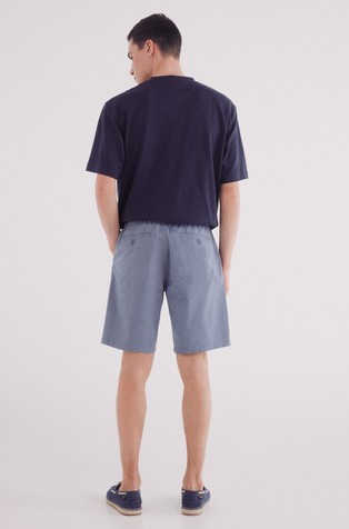 SPRINGFIELD Comfort fit bermuda hlače iz strukturirane bombažne tkanine Modra - Blue 2