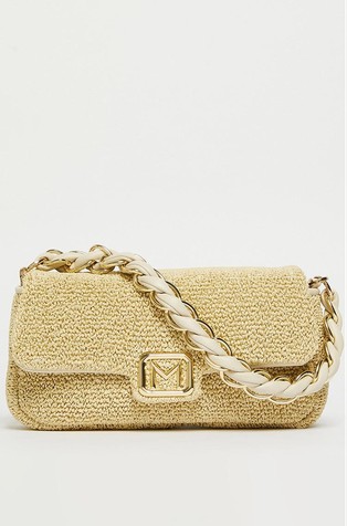 Mini raffia-look crossbody bag