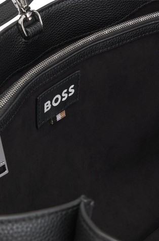HUGO BOSS Faux-leather tote bag with Double B monogram Black 2