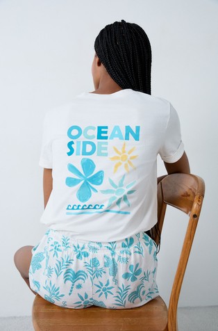 ETAM Ellen cotton short-sleeved pyjama T-shirt White 2