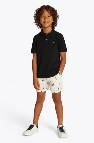 Essential reguar fit polo majica z vezeno zastavico