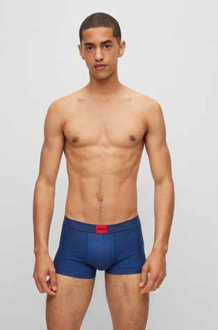 HUGO BOSS Boksarice iz raztegljivega bombaža z logo etiketo Modra - Blue 3
