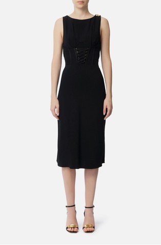 Crêpe-back satin sleeveless dress