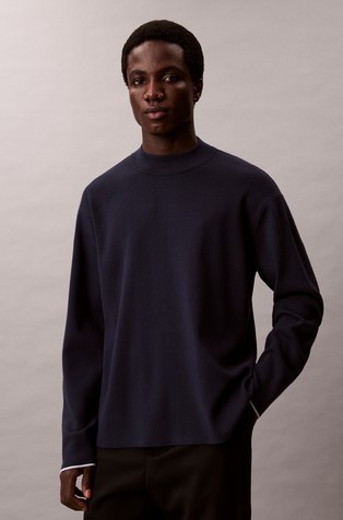 Tech Knit Boxy Mock Neck Jumper