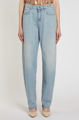 Jeans hlače s širokimi hlačnicami