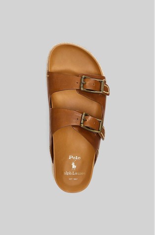 RALPH LAUREN Turbach Leather Sandal Polo Tan 4