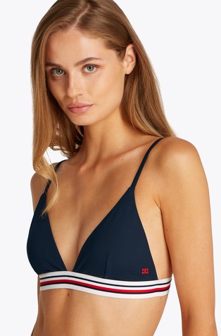 Global Stripe Triangle Bikini Top