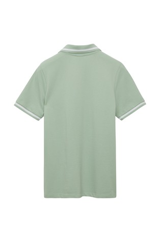 S.OLIVER Piqué polo shirt with stripe details Green 2