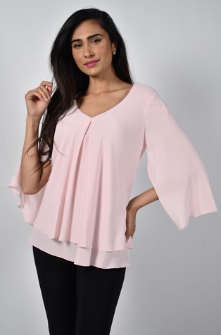 Dvoplastna bluza s 3/4 rokavi