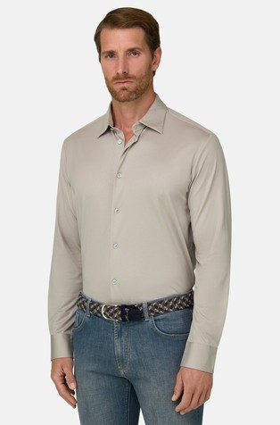 Polo Shirt in Cotton and Silk Regular Fit