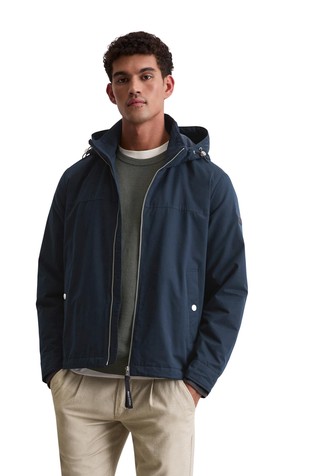 Water-repellent hooded blouson