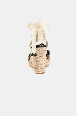 GUESS Charmi prepleteni sandali s polno peto in zasnovo espadril Bež - Beige / Black 3