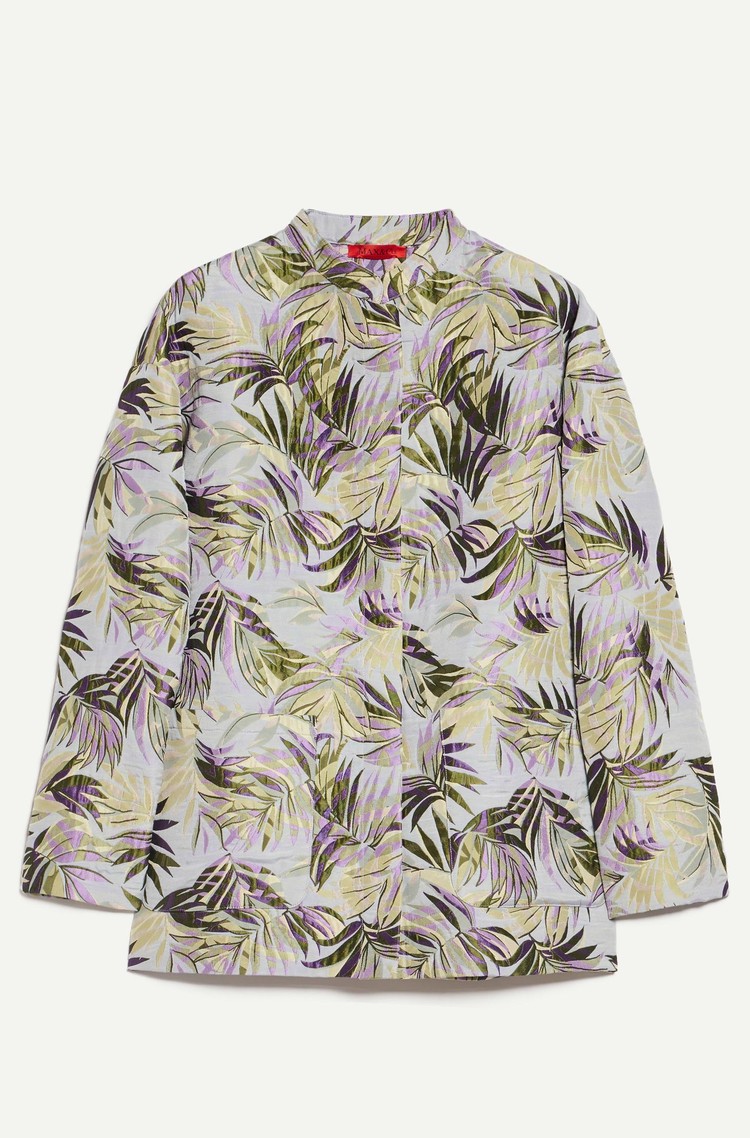 MAX&amp;CO Patterned jacquard matelassé jacket Light Blue / Multi 