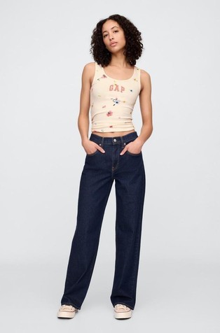 GAP Print Ribbed Tank Top Floral 2