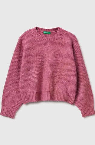 Rebrasto pleten pulover iz bombažne mešanice