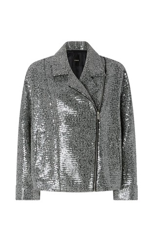 Sequinned pea coat
