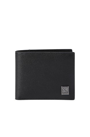 Emblem Logo Leather Bifold Wallet