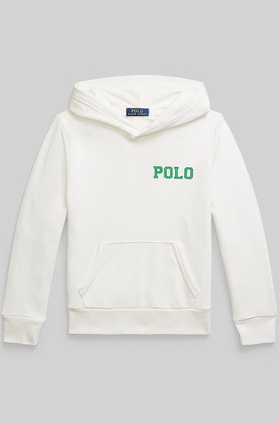Pulover s kapuco in logo našitkom
