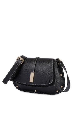 POLLINI Austin usnjena torbica za čez ramo Črna - Black 2