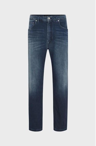 Regular fit jeans in stretch denim with used effects