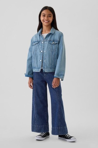 Wide leg denim hlače za deklice
