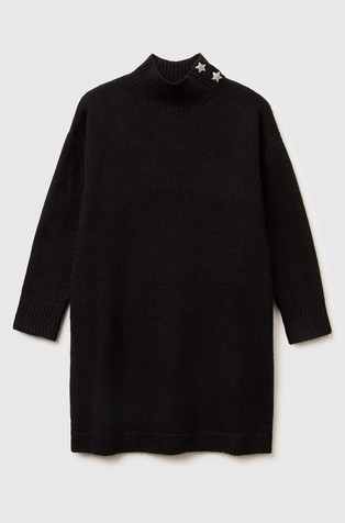 Pletena obleka s puli ovratnikom