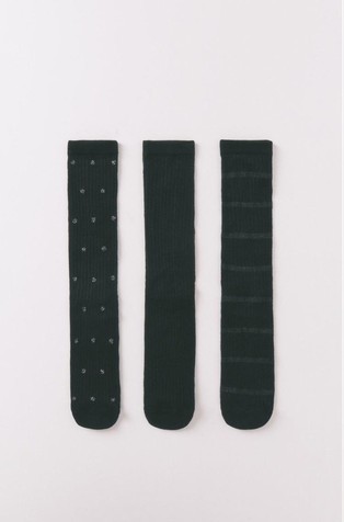 Pack of 3 long shiny socks