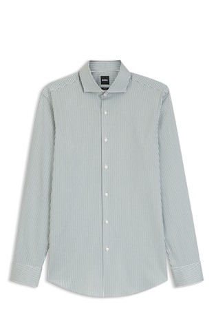 Slim-fit striped shirt in stretch cotton