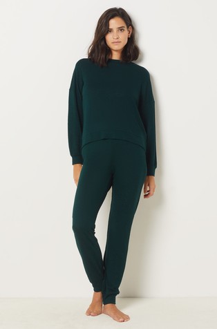 ETAM Jue zgornji del pižame z dolgimi rokavi Zelena - Timber Green 4