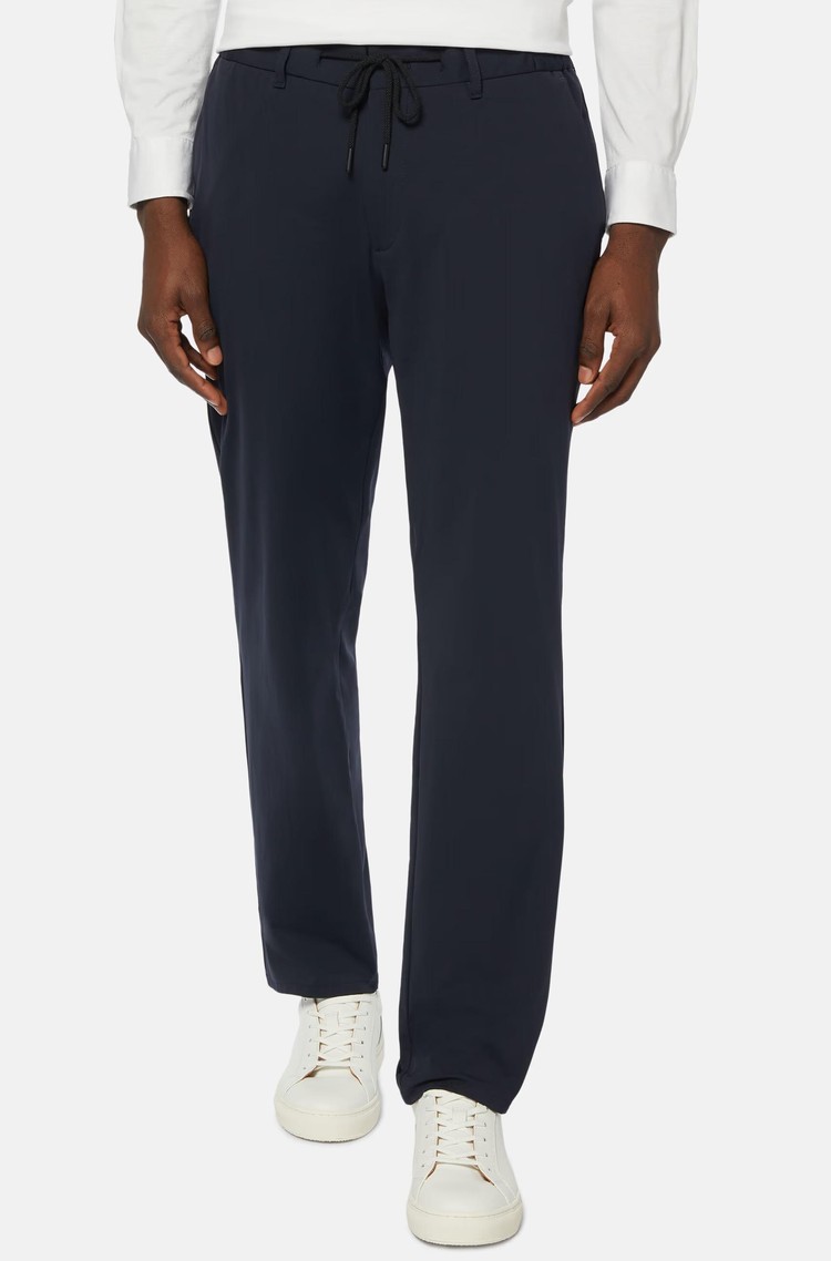BOGGI MILANO B-Tech hlače iz raztegljivega najlona Modra - Navy Blue 
